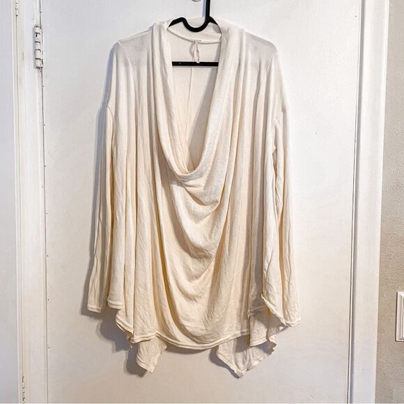 Free People Romy Ribbed Bell Bottom Draped Sweater Set Ivory XS - Picture 11 of 13